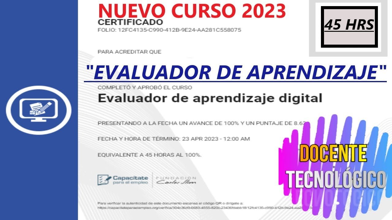 curso de evaluador de aprendizaje digital