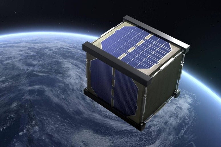 Concepto sobre el satélite Lignosat2, hecho en su mayoría de madera.